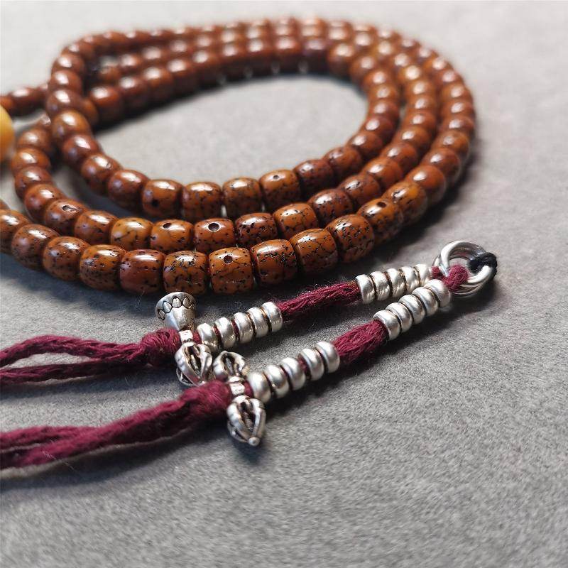 4mm Silver Prayer Bead Counters with Dorje and Bell Pendant - Gandhanra-ART