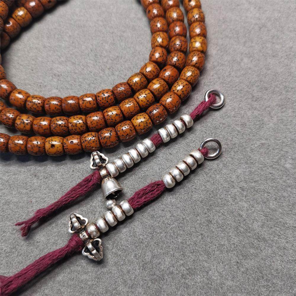 5mm Silver Prayer Bead Counters with Dorje and Bell Pendant - Gandhanra-ART