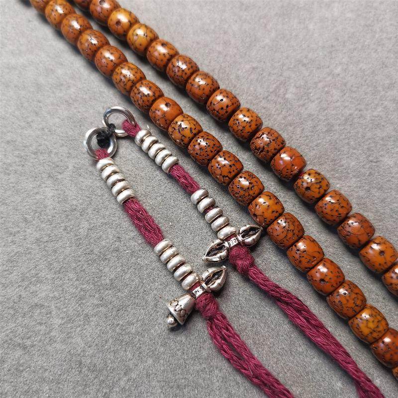 4mm Silver Prayer Bead Counters with Dorje and Bell Pendant - Gandhanra-ART