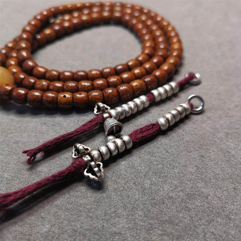 5mm Silver Prayer Bead Counters with Dorje and Bell Pendant - Gandhanra-ART