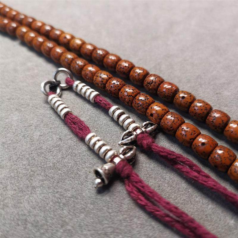 4mm Silver Prayer Bead Counters with Dorje and Bell Pendant - Gandhanra-ART