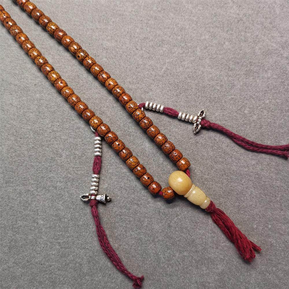 4mm Silver Prayer Bead Counters with Dorje and Bell Pendant - Gandhanra-ART