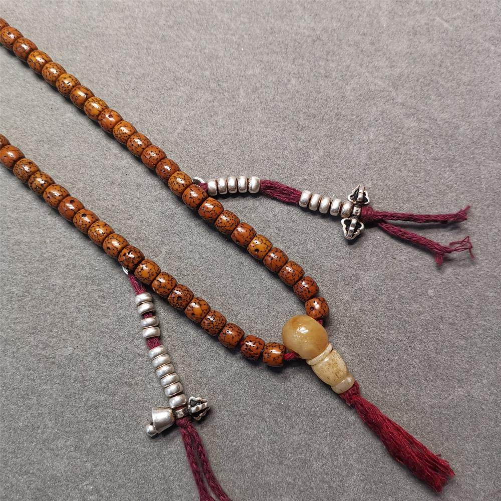 5mm Silver Prayer Bead Counters with Dorje and Bell Pendant - Gandhanra-ART