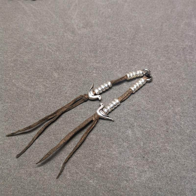 5mm Silver Prayer Bead Counters with Lucky Birds Pendant - Gandhanra-ART