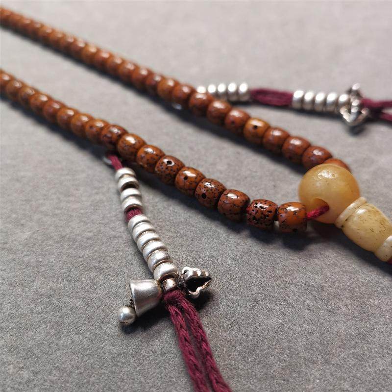 5mm Silver Prayer Bead Counters with Dorje and Bell Pendant - Gandhanra-ART