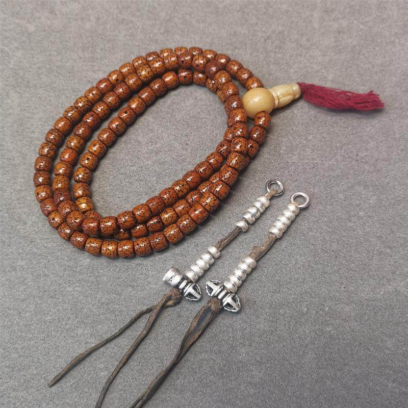 5mm Sterling Silver Prayer Bead Counters with Dorje and Vajra Pendant - Gandhanra-ART