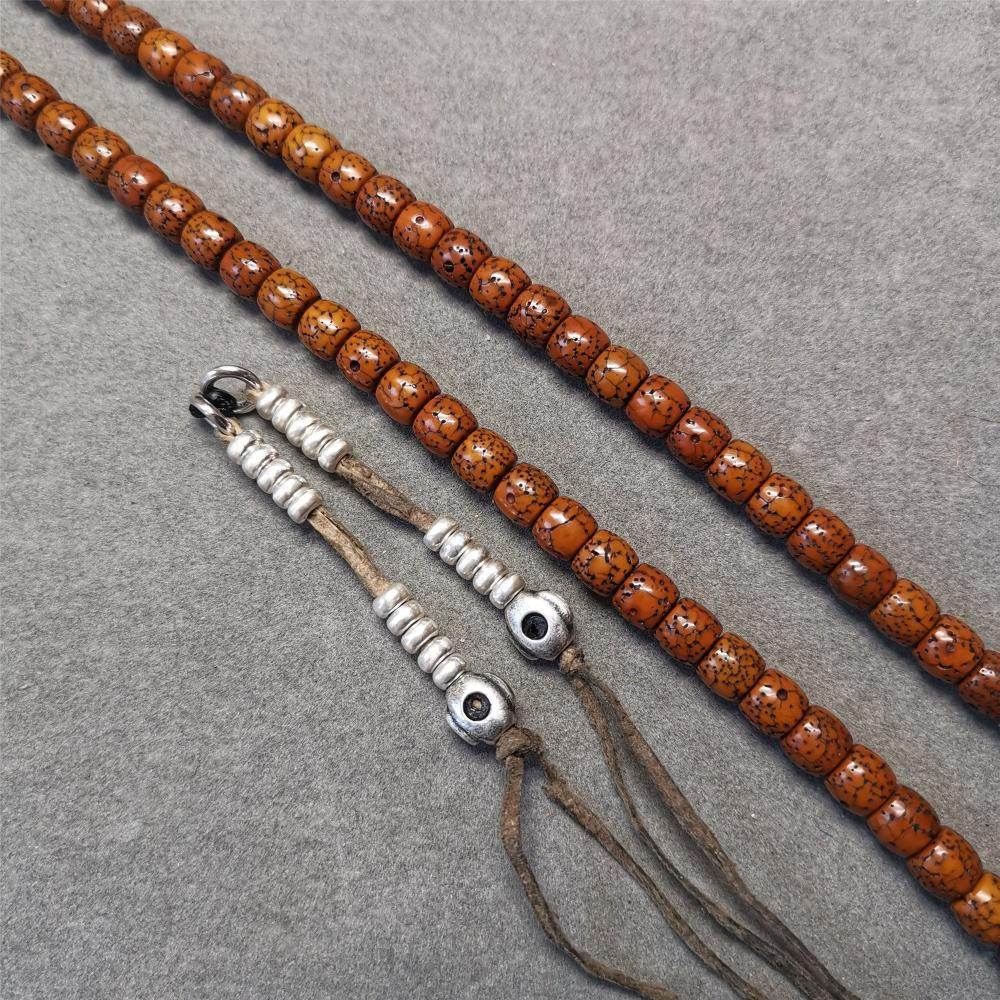 5mm Sterling Silver Prayer Bead Counters with Mantra Dot Pendant - Gandhanra-ART