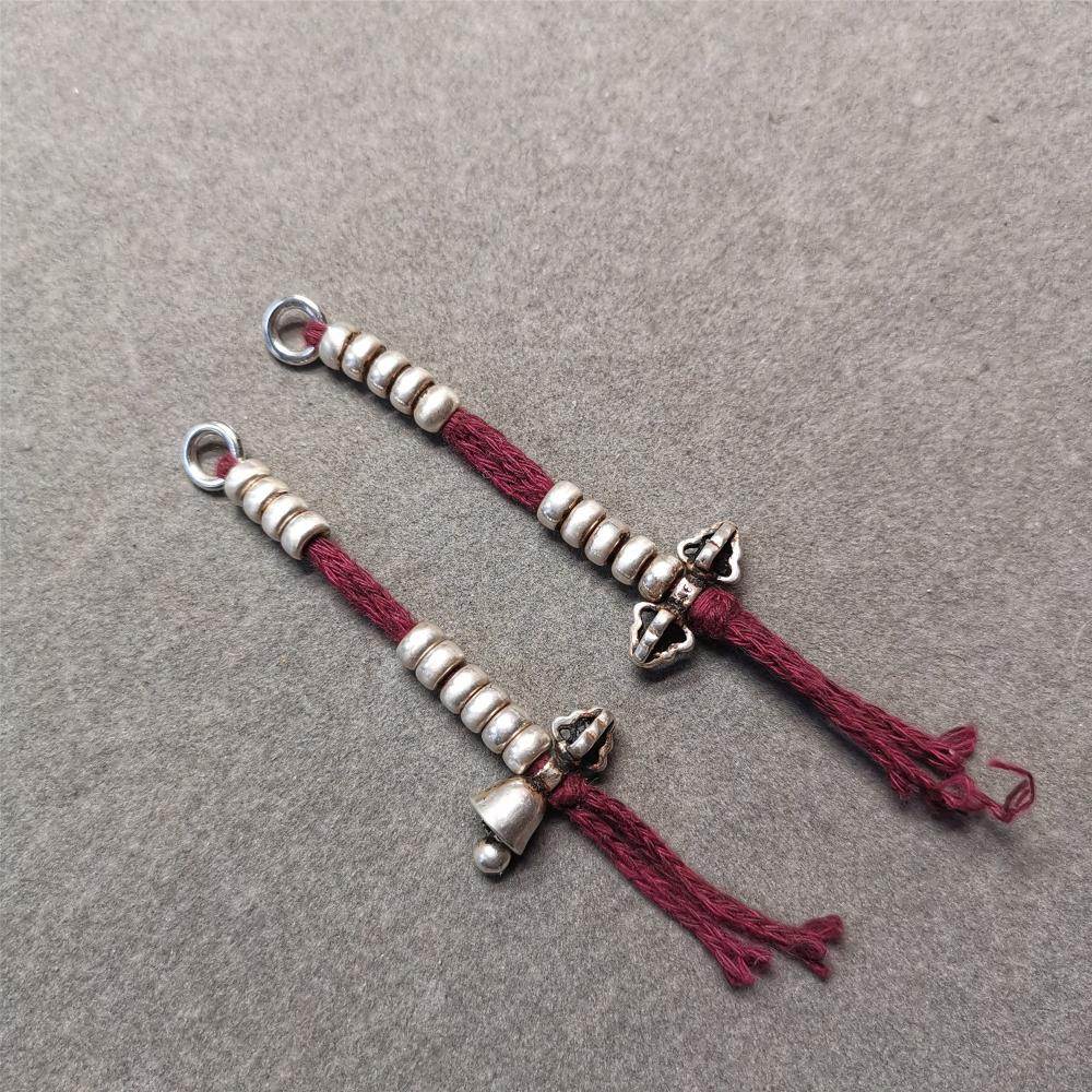5mm Silver Prayer Bead Counters with Dorje and Bell Pendant - Gandhanra-ART