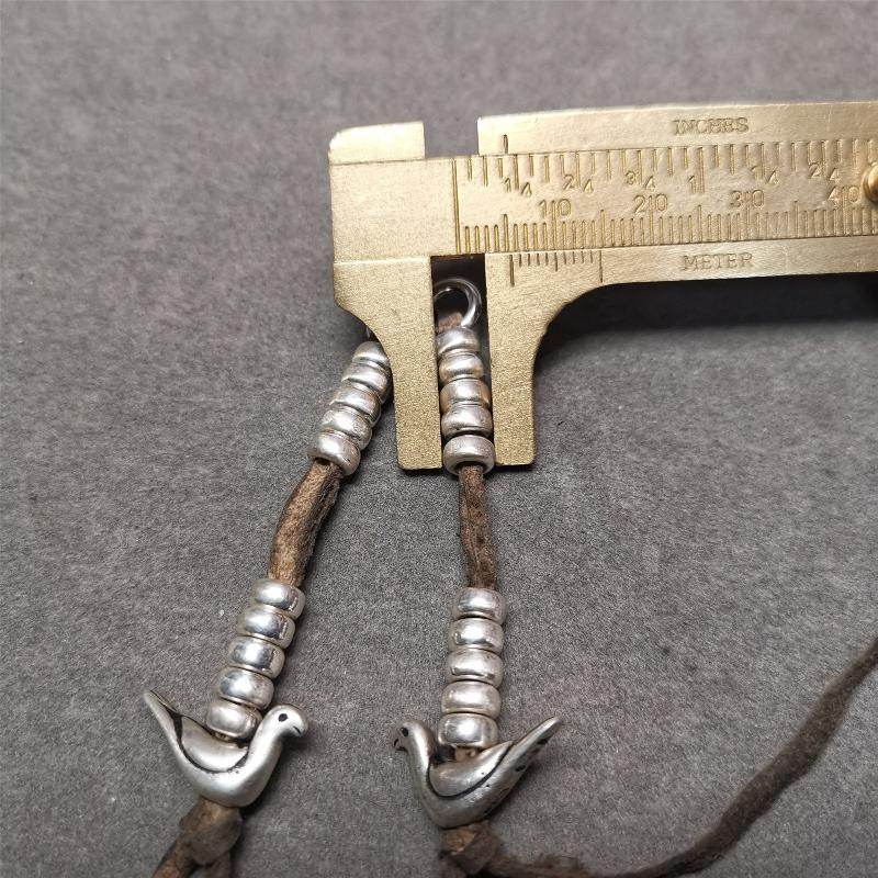 5mm Silver Prayer Bead Counters with Lucky Birds Pendant - Gandhanra-ART