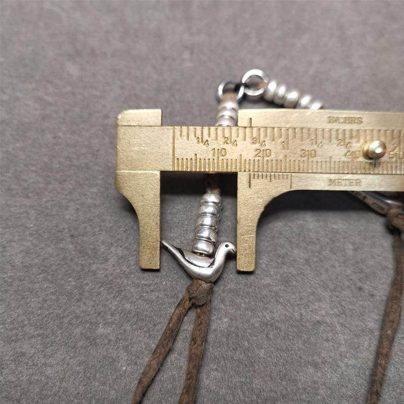 5mm Silver Prayer Bead Counters with Lucky Birds Pendant - Gandhanra-ART