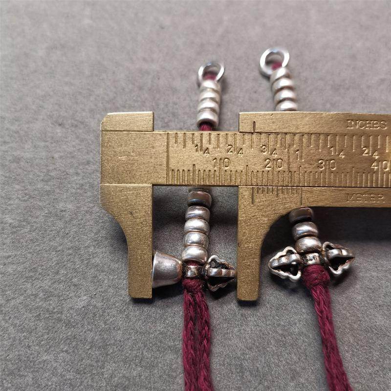 5mm Silver Prayer Bead Counters with Dorje and Bell Pendant - Gandhanra-ART