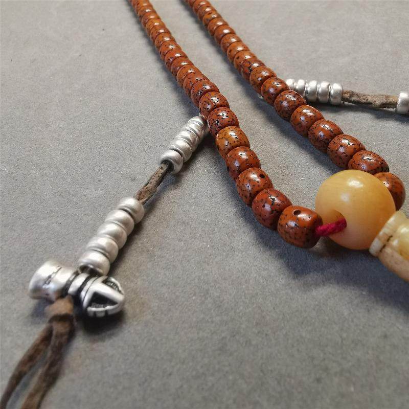 5mm Sterling Silver Prayer Bead Counters with Dorje and Vajra Pendant - Gandhanra-ART