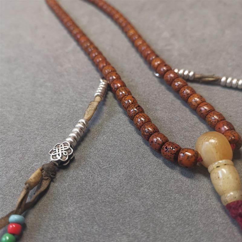 5mm Sterling Silver Prayer Bead Counters with Lucky Knot Pendant - Gandhanra-ART