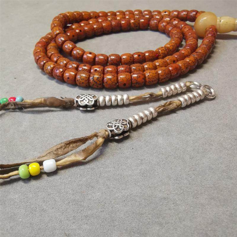 5mm Sterling Silver Prayer Bead Counters with Lucky Knot Pendant - Gandhanra-ART