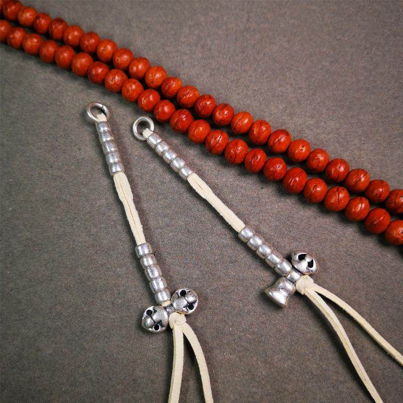 5mm Brass Prayer Bead Counters with Vajra and Bell Pendant - Gandhanra-ART