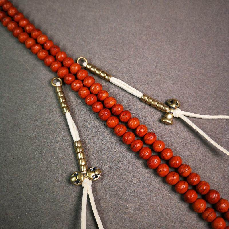 5mm Brass Prayer Bead Counters with Vajra and Bell Pendant - Gandhanra-ART
