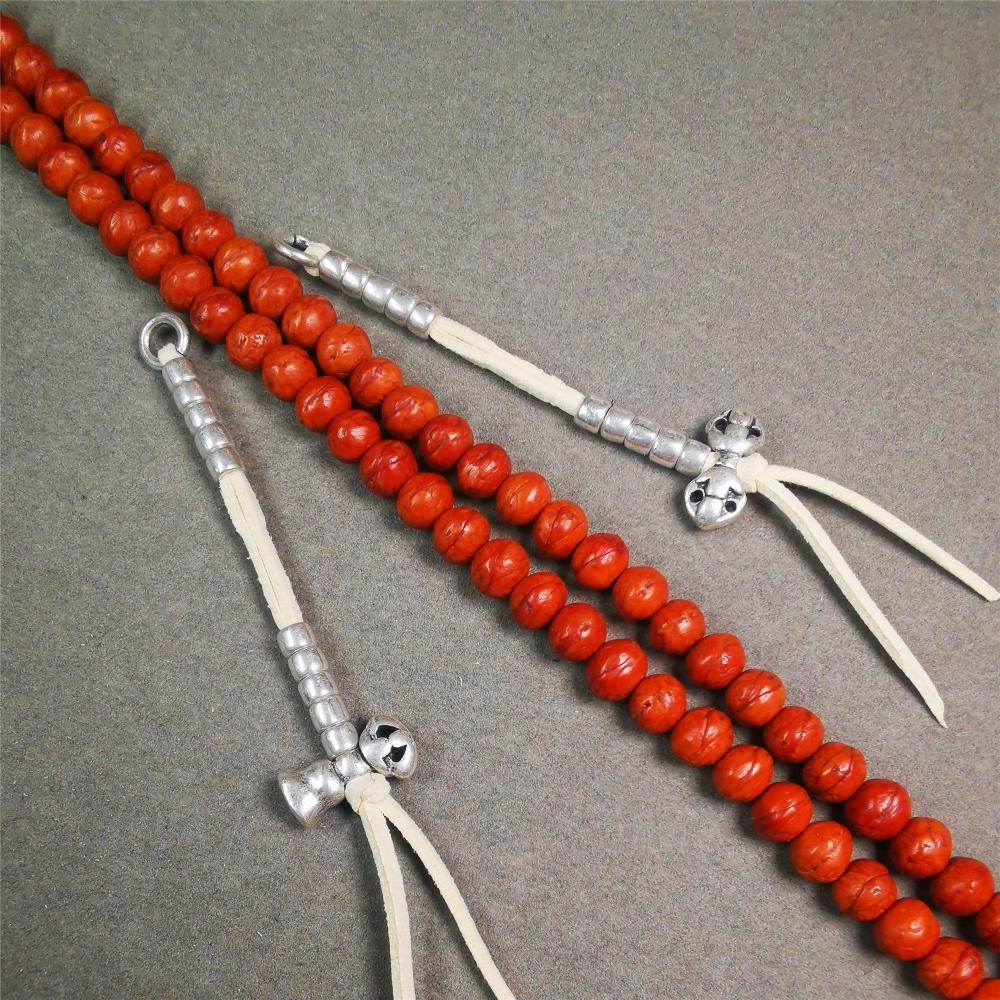 5mm Brass Prayer Bead Counters with Vajra and Bell Pendant - Gandhanra-ART