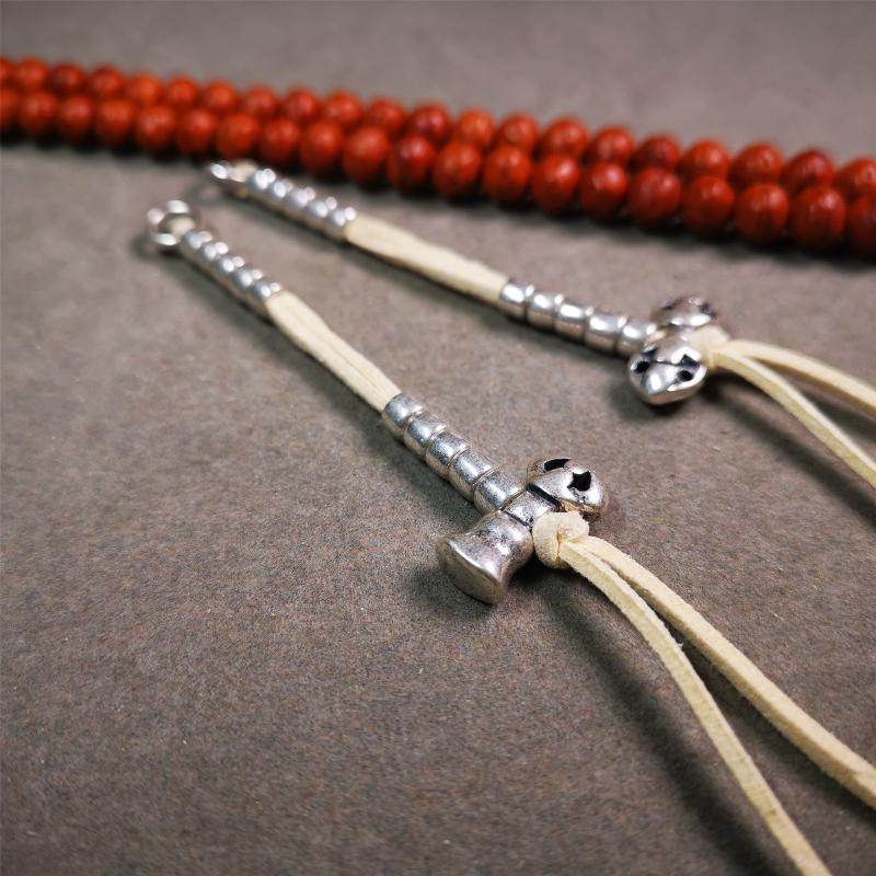 5mm Brass Prayer Bead Counters with Vajra and Bell Pendant - Gandhanra-ART