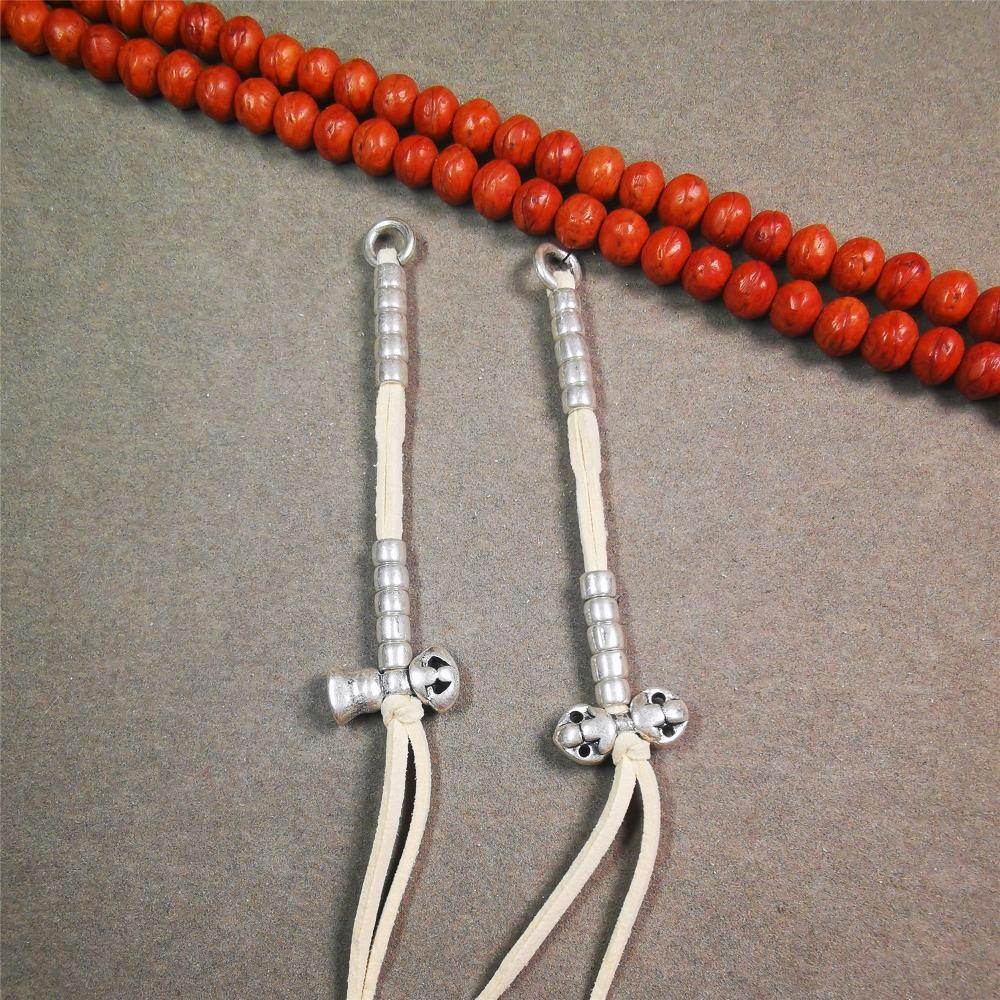 5mm Brass Prayer Bead Counters with Vajra and Bell Pendant - Gandhanra-ART