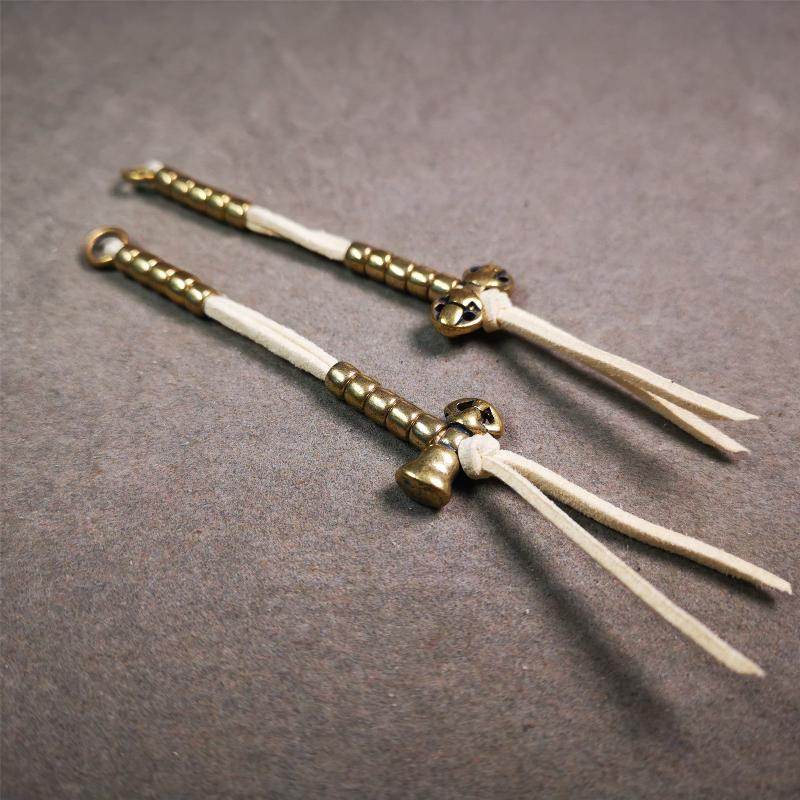 5mm Brass Prayer Bead Counters with Vajra and Bell Pendant - Gandhanra-ART