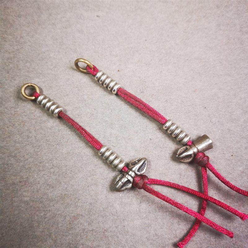 5mm White Copper Prayer Bead Counters with Dorje and Vajra Bell Pendant - Gandhanra-ART