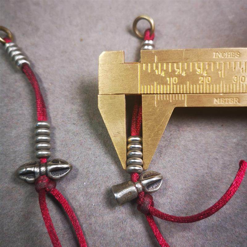 5mm White Copper Prayer Bead Counters with Dorje and Vajra Bell Pendant - Gandhanra-ART