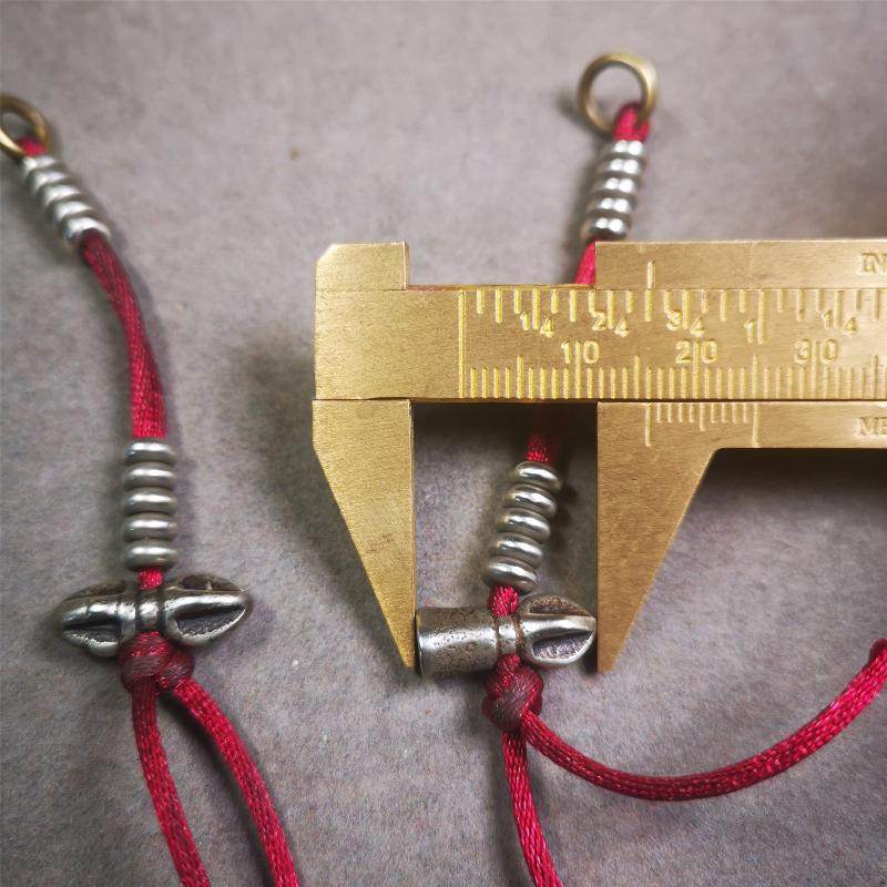 5mm White Copper Prayer Bead Counters with Dorje and Vajra Bell Pendant - Gandhanra-ART