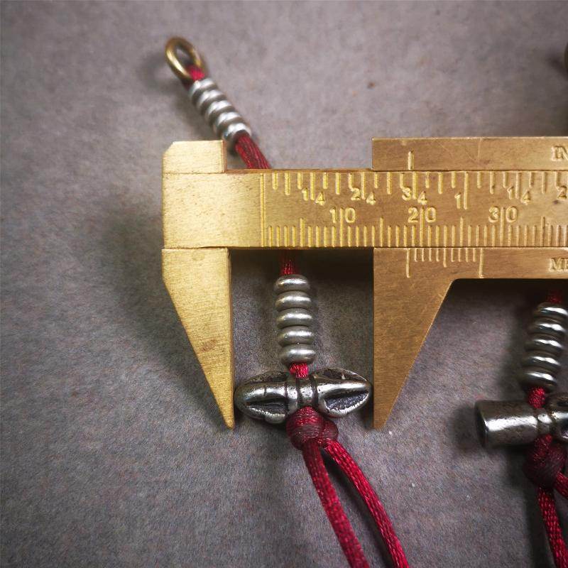 5mm White Copper Prayer Bead Counters with Dorje and Vajra Bell Pendant - Gandhanra-ART