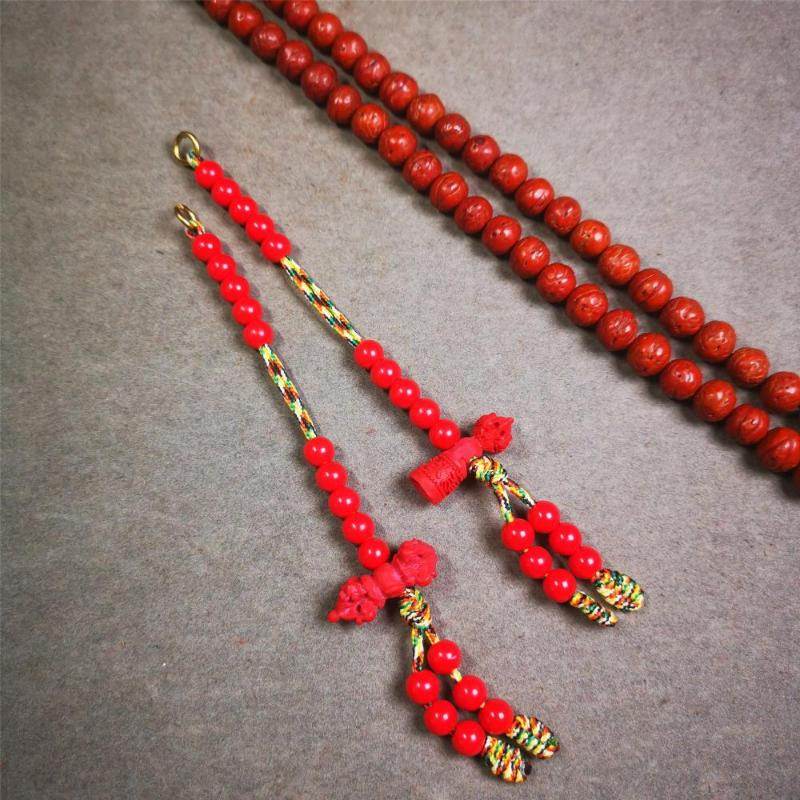 6mm Red Cinnabar Prayer Bead Counters - Gandhanra-ART