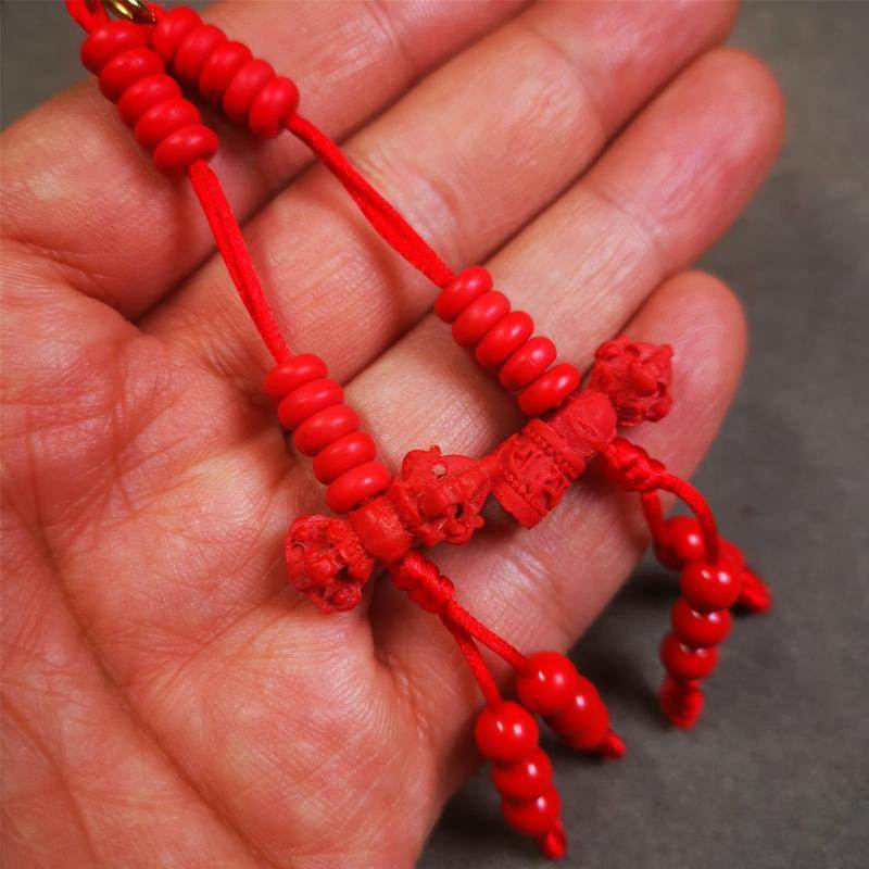 6mm Red Cinnabar Prayer Bead Counters - Gandhanra-ART