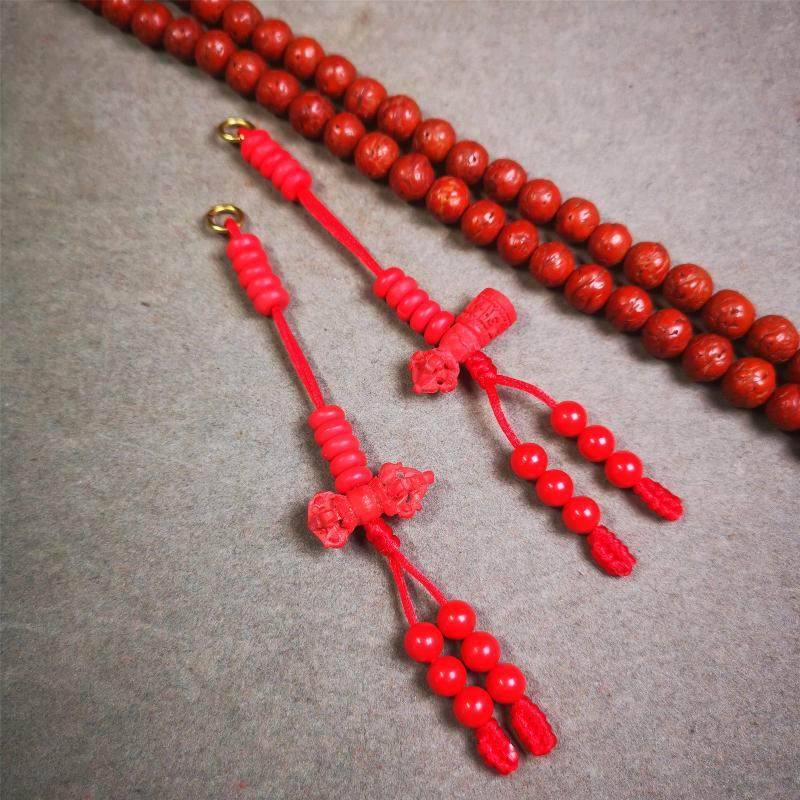 6mm Red Cinnabar Prayer Bead Counters - Gandhanra-ART