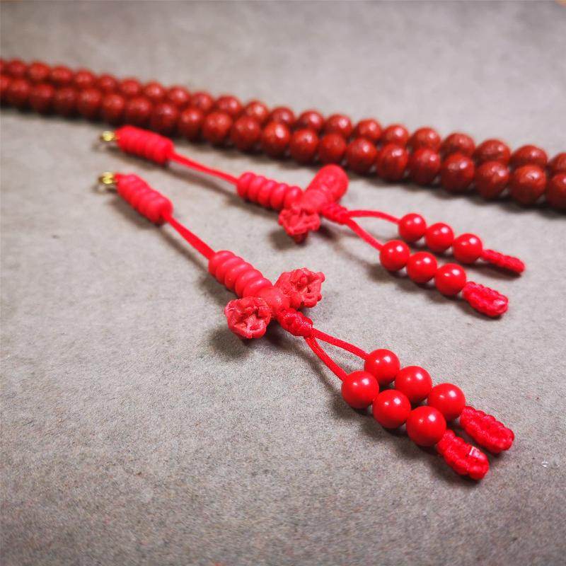 6mm Red Cinnabar Prayer Bead Counters - Gandhanra-ART