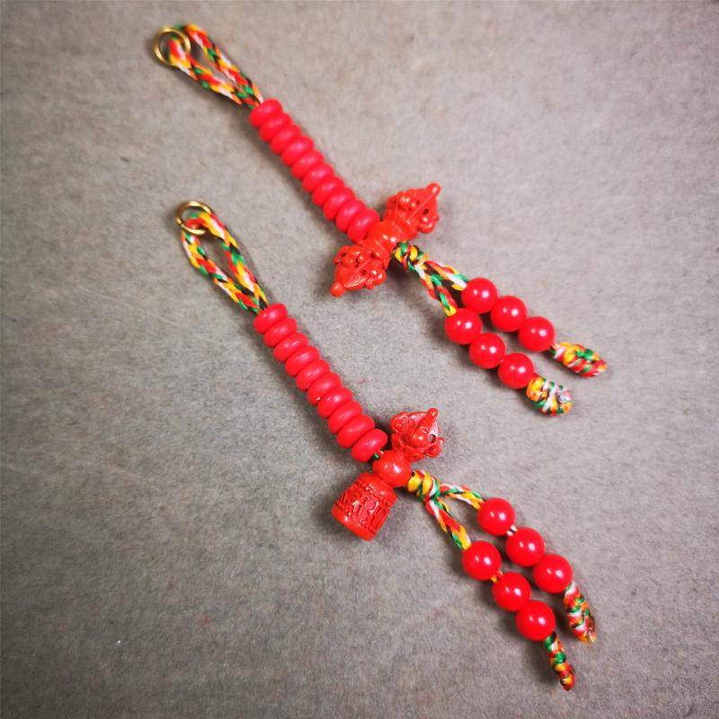 6mm Red Cinnabar Prayer Bead Counters - Gandhanra-ART