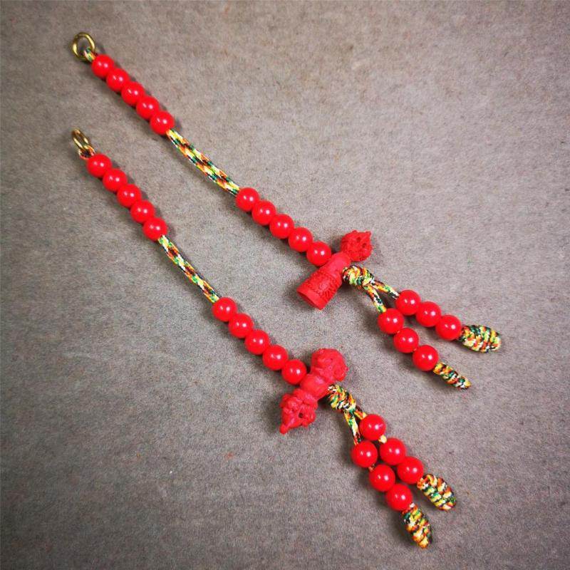 6mm Red Cinnabar Prayer Bead Counters - Gandhanra-ART