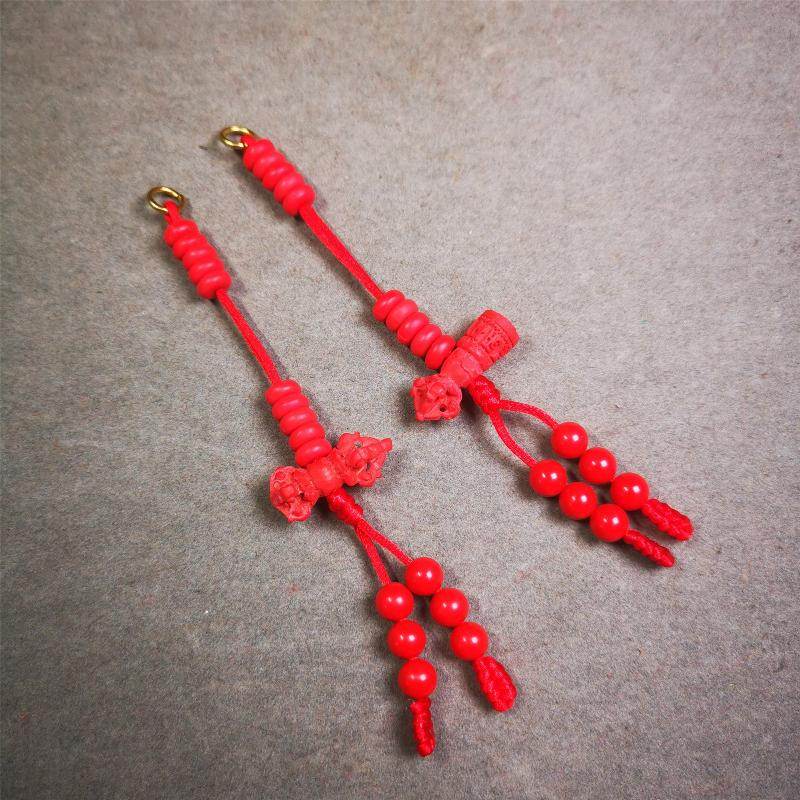 6mm Red Cinnabar Prayer Bead Counters - Gandhanra-ART