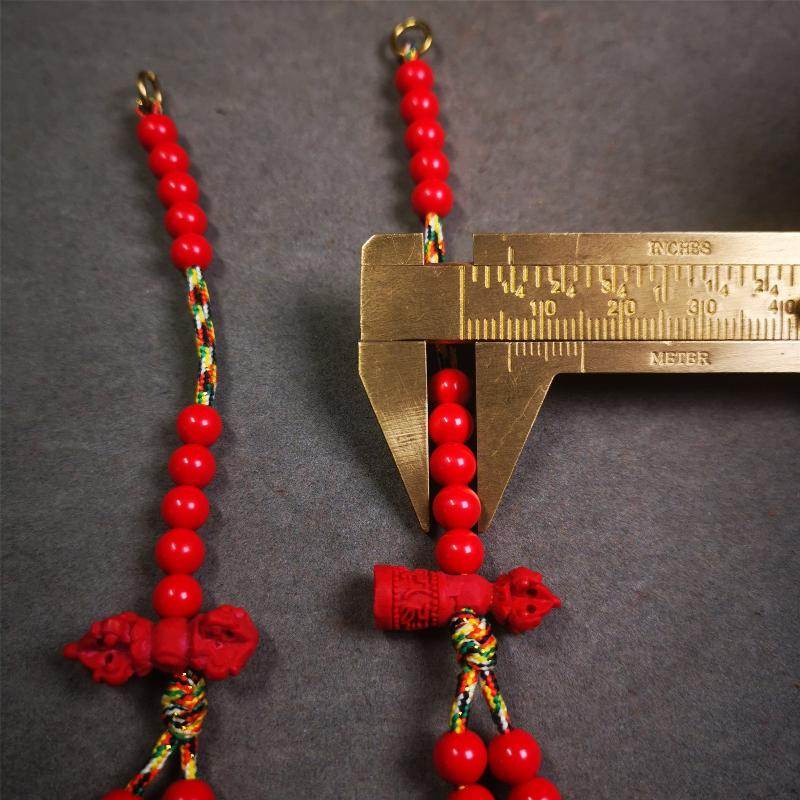 6mm Red Cinnabar Prayer Bead Counters - Gandhanra-ART