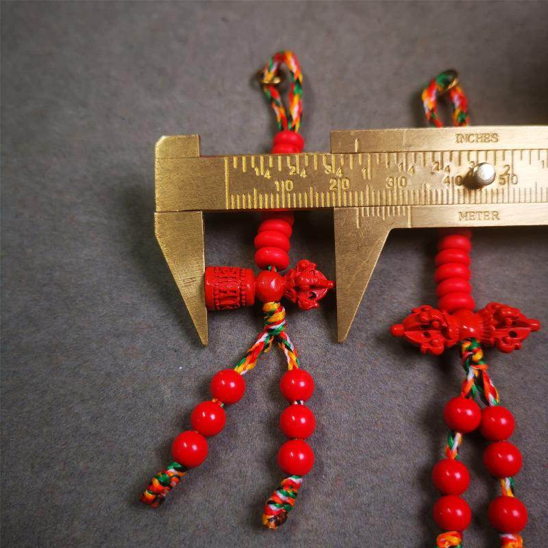 6mm Red Cinnabar Prayer Bead Counters - Gandhanra-ART