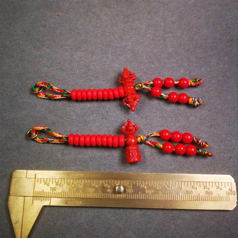 6mm Red Cinnabar Prayer Bead Counters - Gandhanra-ART