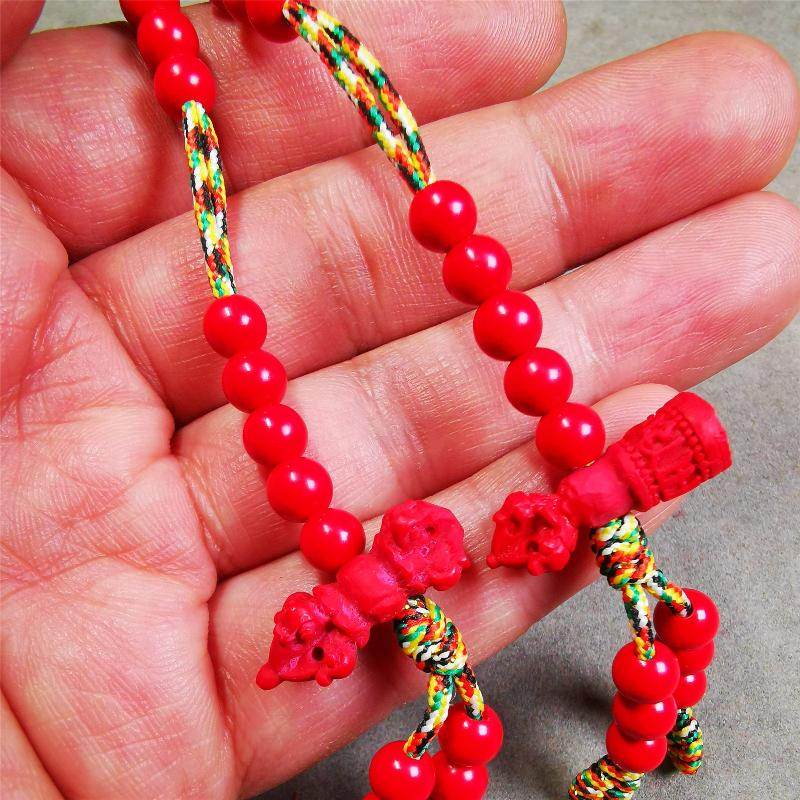 6mm Red Cinnabar Prayer Bead Counters - Gandhanra-ART