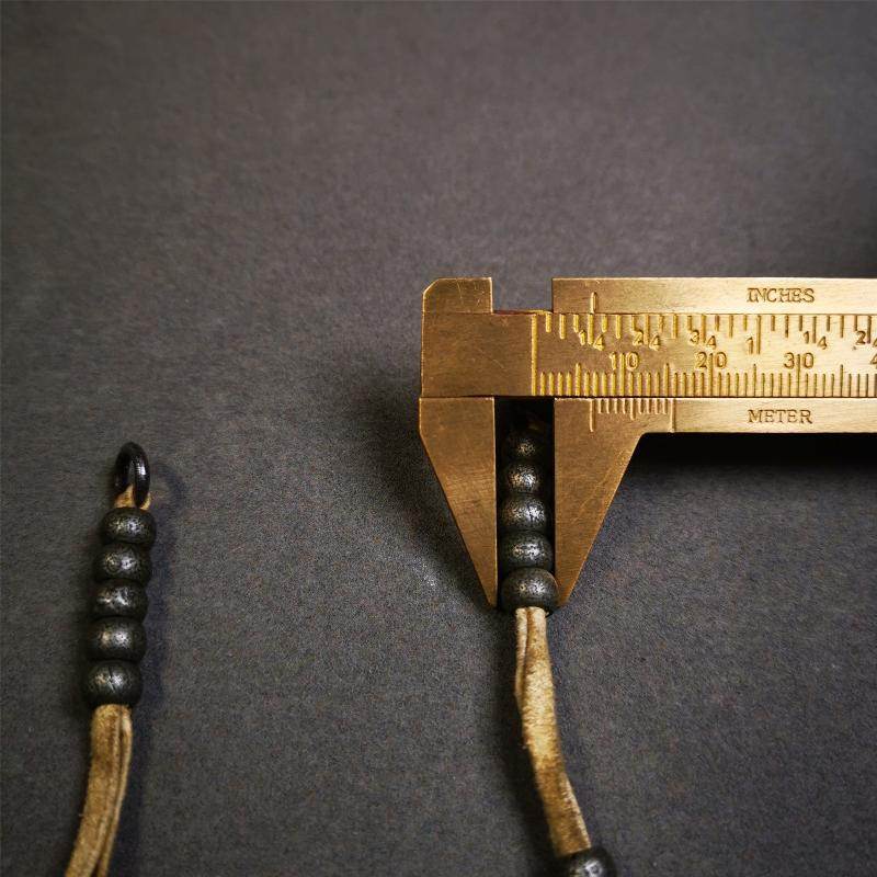 7mm Cold Iron Prayer Bead Counters with Kartika and Kila Pendant - Gandhanra-ART