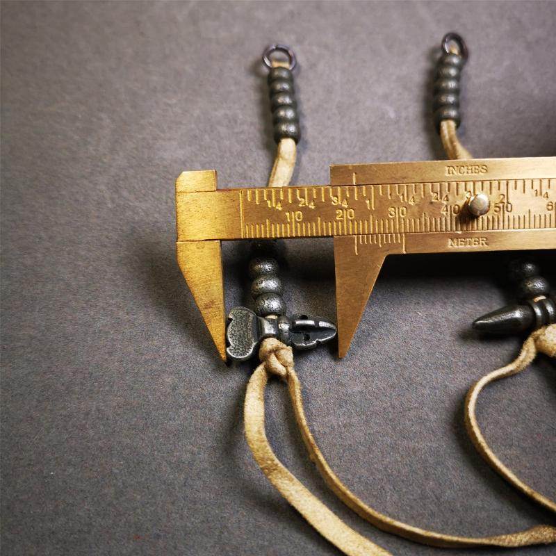 7mm Cold Iron Prayer Bead Counters with Kartika and Kila Pendant - Gandhanra-ART