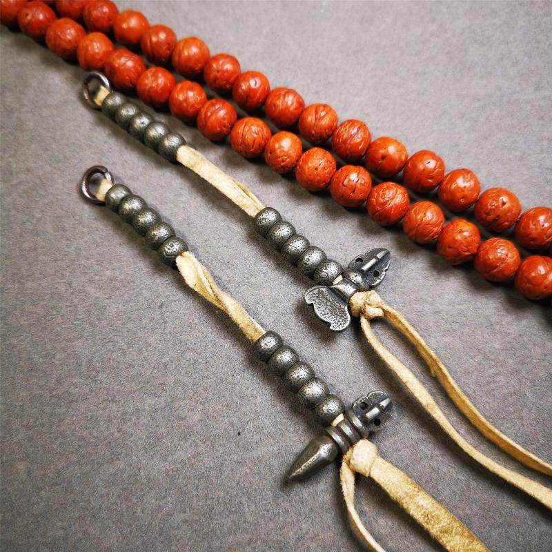 7mm Cold Iron Prayer Bead Counters with Kartika and Kila Pendant - Gandhanra-ART