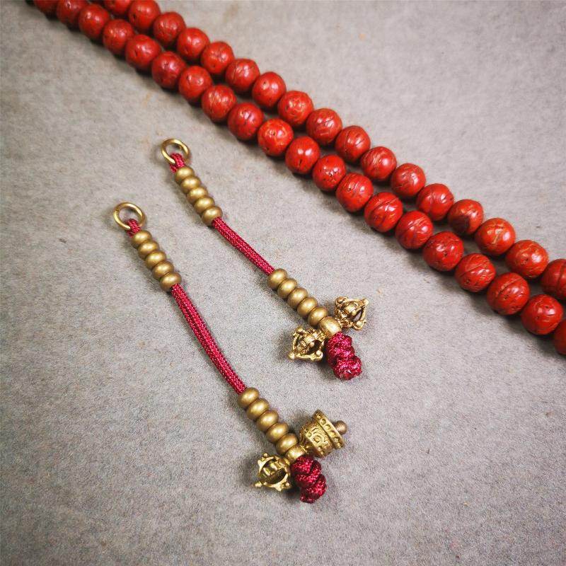 5mm Brass Prayer Bead Counters with Dorje Bell Pendant - Gandhanra-ART