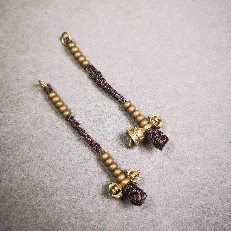 5mm Brass Prayer Bead Counters with Dorje Bell Pendant - Gandhanra-ART