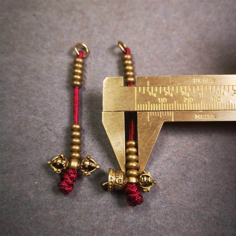 5mm Brass Prayer Bead Counters with Dorje Bell Pendant - Gandhanra-ART