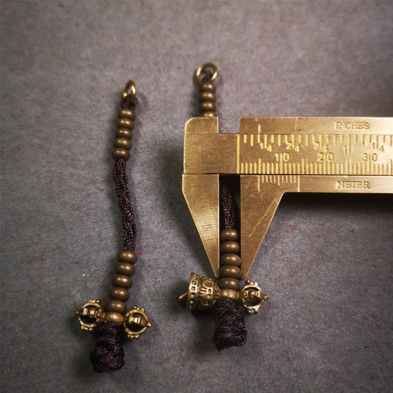 5mm Brass Prayer Bead Counters with Dorje Bell Pendant