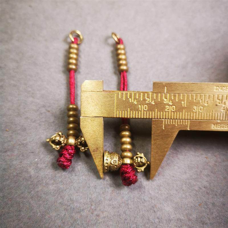5mm Brass Prayer Bead Counters with Dorje Bell Pendant - Gandhanra-ART
