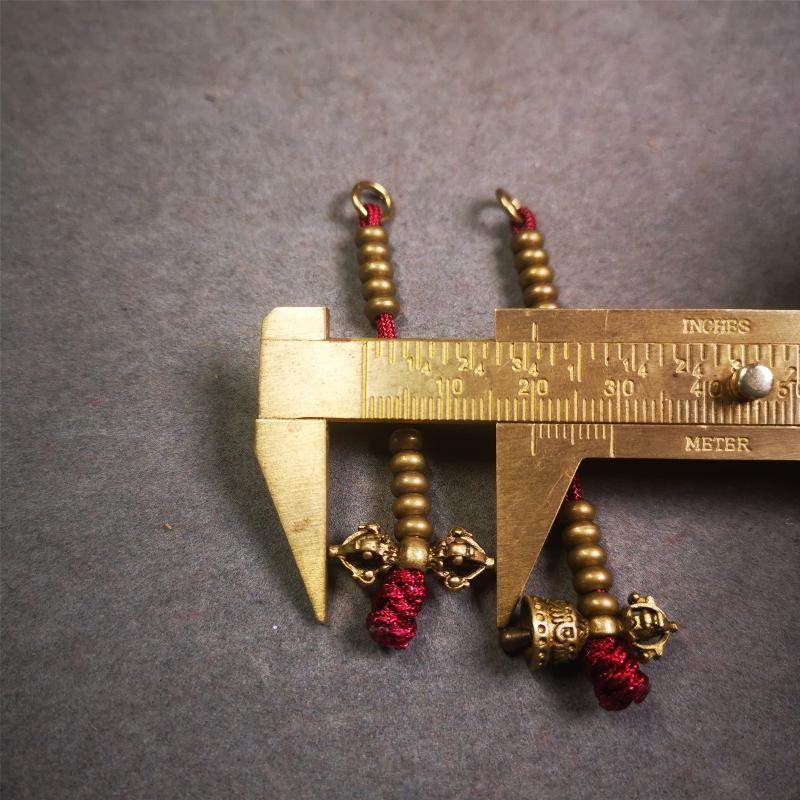5mm Brass Prayer Bead Counters with Dorje Bell Pendant - Gandhanra-ART