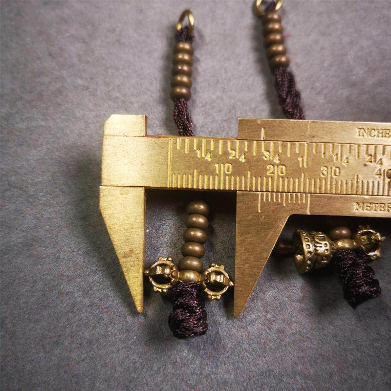 5mm Brass Prayer Bead Counters with Dorje Bell Pendant - Gandhanra-ART