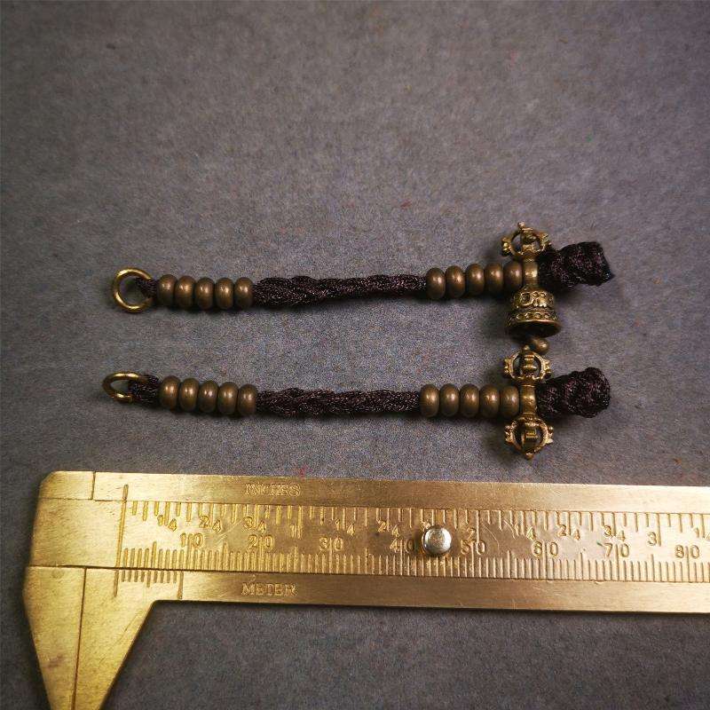 5mm Brass Prayer Bead Counters with Dorje Bell Pendant